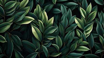 
Background of dark green leaves. Panoramic background from leaves. Natural background dark green. Leaves texture, pattern for printing on fabric or paper.
