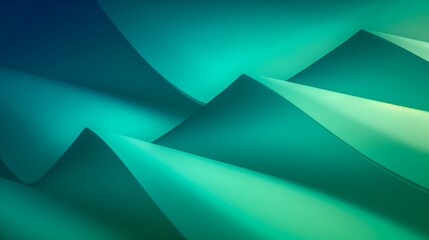 A serene blend of blue and green hues forming a sleek, wavy abstract design