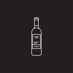 bottle of wine flat vector design