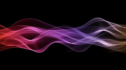 Ethereal smoke waves in purple and red gradients on a black background