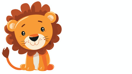 Obraz na płótnie Canvas Cute lion cartoon vector illustration.