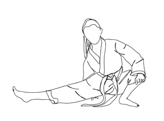 Obraz premium Taekwondo Player Single Line Drawing Ai, EPS, SVG, PNG, JPG zip file