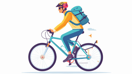 Daily life bike ride vector illustration.