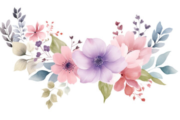 Watercolor spring blossom frame on white background. - obrazy, fototapety, plakaty