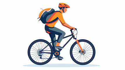 Daily life bike ride vector illustration. - obrazy, fototapety, plakaty