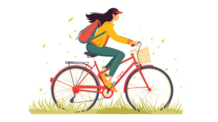 Daily life bike ride vector illustration.