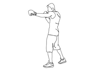 Boxing Player Single Line Drawing Ai, EPS, SVG, PNG, JPG zip file