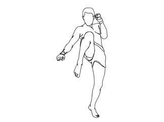 Boxing Player Single Line Drawing Ai, EPS, SVG, PNG, JPG zip file