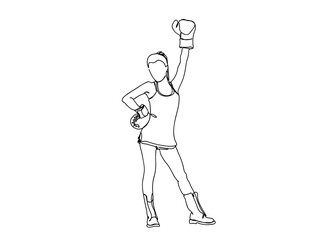 Boxing Player Single Line Drawing Ai, EPS, SVG, PNG, JPG zip file