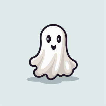 Ghost in cartoon, doodle style. Image for t-shirt, web, mobile apps and ui.  Isolated 2d vector illustration in logo, icon, sketch style, Eps 10. AI Generative