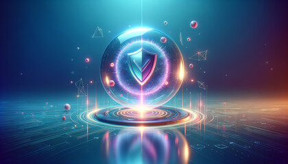 Futuristic Antivirus Shield: High-Tech Protection Concept