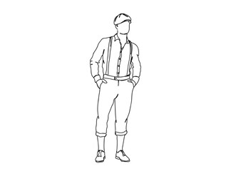 Person, Man, Boy, Fashion Dress, Clothings Single Line Drawing Ai, EPS, SVG, PNG, JPG zip file
