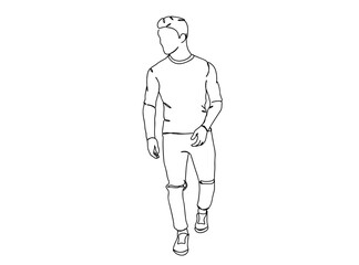 Person, Man, Boy, Fashion Dress, Clothings Single Line Drawing Ai, EPS, SVG, PNG, JPG zip file