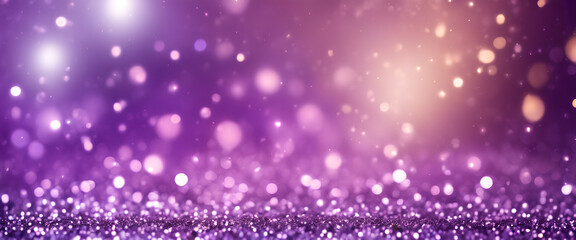 Obraz premium Sensational Silver Splendor: Radiant Bokeh and Glowing Lights Transform the Space into a Serene Landscape, Perfect for a Silver-themed Soiree - Abstract Purple & Silver Background
