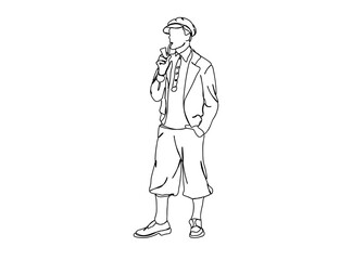 Person, Man, Boy, Fashion Dress, Clothings Single Line Drawing Ai, EPS, SVG, PNG, JPG zip file