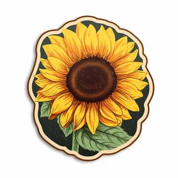 Vibrant Sunflower Illustration on a Clean White Background
