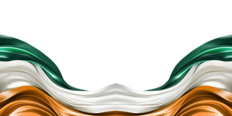 India flag corner border satin texture