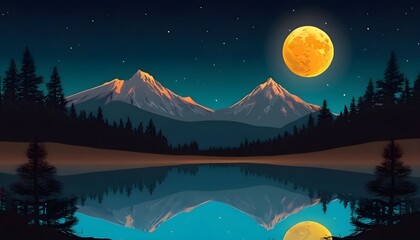 landscape with moon