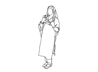 Woman, Girl Fashion, Clothings Single Line Drawing Ai, EPS, SVG, PNG, JPG zip file