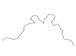 Lovely couple Single Line Drawing Ai, EPS, SVG, PNG, JPG zip file