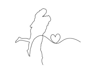 Lovely couple Single Line Drawing Ai, EPS, SVG, PNG, JPG zip file