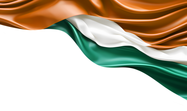 India flag corner border satin texture