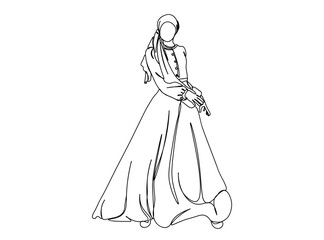 Fototapeta premium Woman, Girl Fashion, Clothings Single Line Drawing Ai, EPS, SVG, PNG, JPG zip file