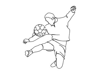 Football Player Single Line Drawing Ai, EPS, SVG, PNG, JPG zip file