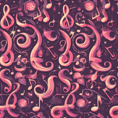 abstract patterns music, Seamless tile pattern AI art