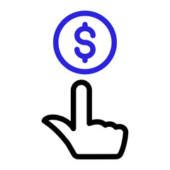 This is the Pay Per Click icon from the Online Marketing icon collection with an Outline Color style