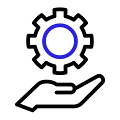 This is the Cogwheel icon from the Online Marketing icon collection with an Outline Color style