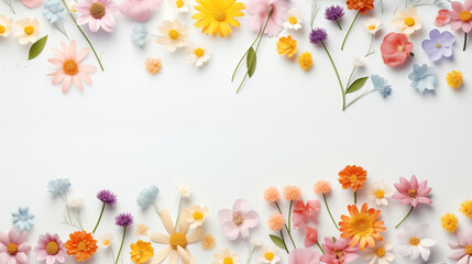 Vibrant Floral Array on Pristine White