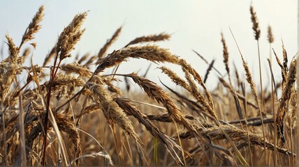 Fototapeta premium Bush of dried grass on plain white background from Generative AI