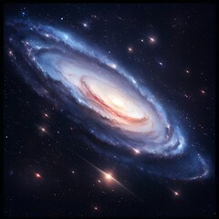 Majestic Spiral Galaxy Radiating Light Against the Dark Cosmos