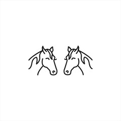 Illustration vector graphic of horses head  icon