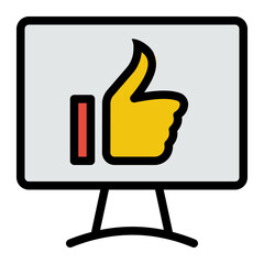  This is the Like icon from the Online Marketing icon collection with an Color Lineal style