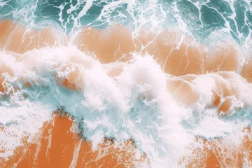 Rolgordijnen Abstract texture of ocean waves. Aqua and turquoise sea foam © ColdFire