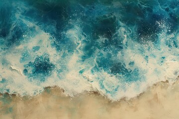 Abstract texture of ocean waves. Aqua and turquoise sea foam