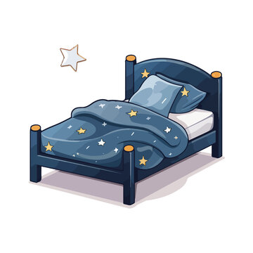 Neat and tidy boys' bed: Vector illustration.