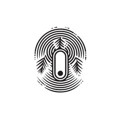 Palm biometric authentication icon. Outline.