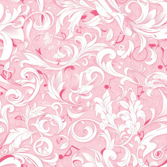 pink abstract patterns music, Seamless tile pattern AI art