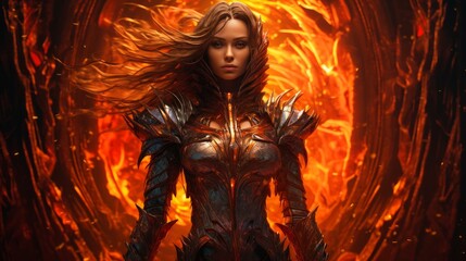 A beautiful angel woman in armor. Neural network AI generated art