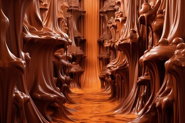 Fototapeta na wymiar a cascading waterfall, with mesmerizing stream of molten chocolate.