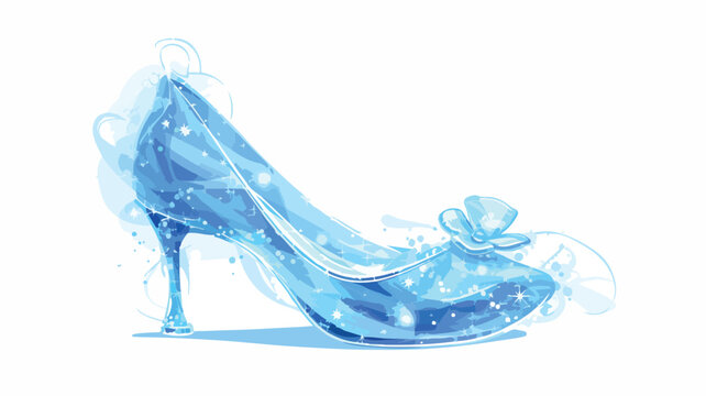 Cinderella ready to wear the glass slipper.