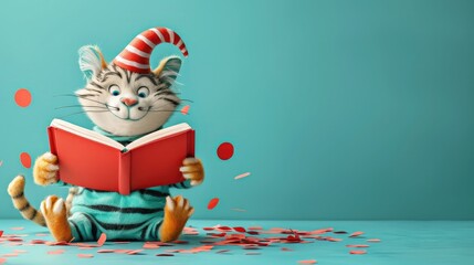 Greeting Card and Banner Design for Reading Across America Day Background