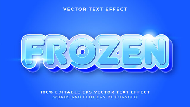 Frozen editable eps 3d vector text effect