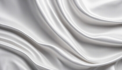 Fototapeta premium Abstract simple elegant white waves of white silk fabric cloth background
