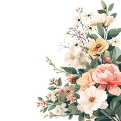Beautiful romantic flower spring bouquet vector.
