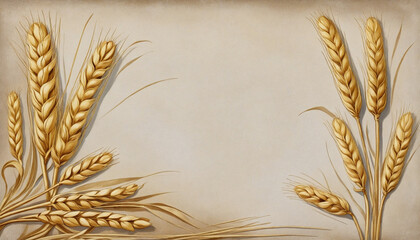 Poster with copy space for Shavuot with wheat - Generative AI