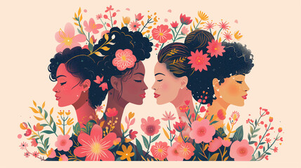 Illustration of women's best background for 8th march women's day